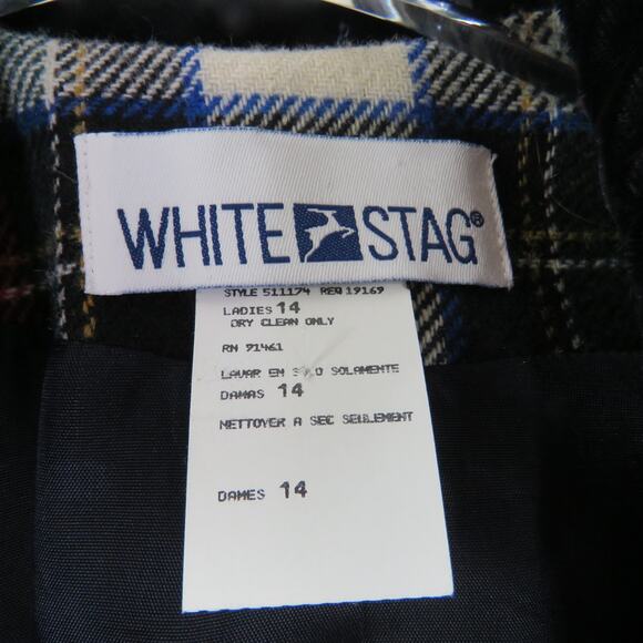 90s White Stag Vintage Black & Red Plaid Wool Blazer Jacket Extra Large - Picture 4 of 4